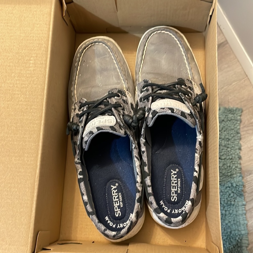 Sperry topsides size 8 Rosefish cheetah gray